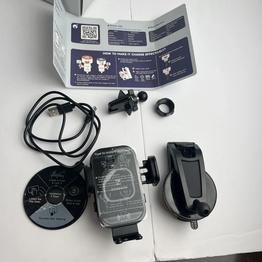 ZeeHoo ZeeHoo Wireless Car Charger, 15w Fast Charging, Auto Clamping Car‎ Phone
